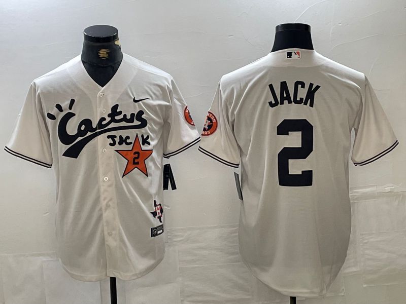 Men Houston Astros #2 Jack Cream Jointly 2024 Nike MLB Jersey style 1->houston astros->MLB Jersey